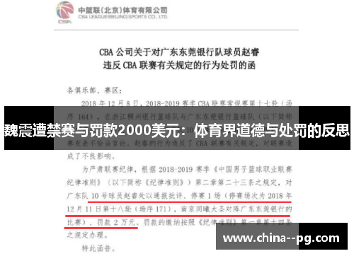 魏震遭禁赛与罚款2000美元：体育界道德与处罚的反思